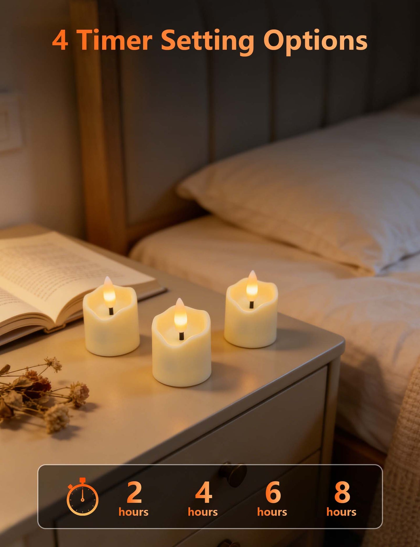 Rechargeable Flameless Tea Lights with Remote, 1.5H Fast Charge 60H+ Runtime, Timer Dimmable LED Candles, Safe Battery Operated for Wedding, Holidays, Home Decor (6 Pack)