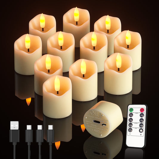 Rechargeable Flameless Tea Lights with Remote, 1.5H Fast Charge 60H+ Runtime, Timer Dimmable LED Candles, Safe Battery Operated for Wedding, Holidays, Home Decor (6 Pack)