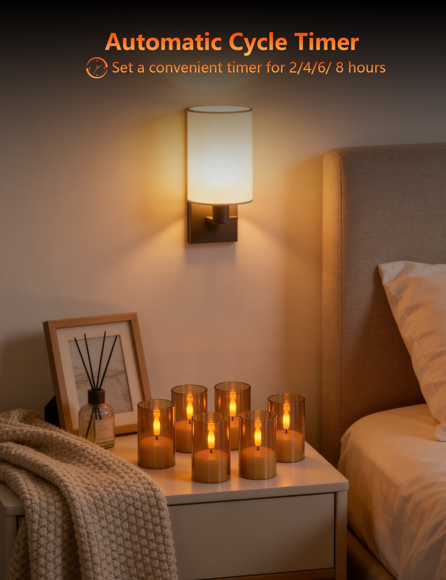 Rechargeable Flameless Candles with Remote Timer, Amber Acrylic LED Tea Lights, 1.5H Fast Charge 60H Runtime, Dimmable Flickering Votive for Home Wedding Decor, 6-Pack