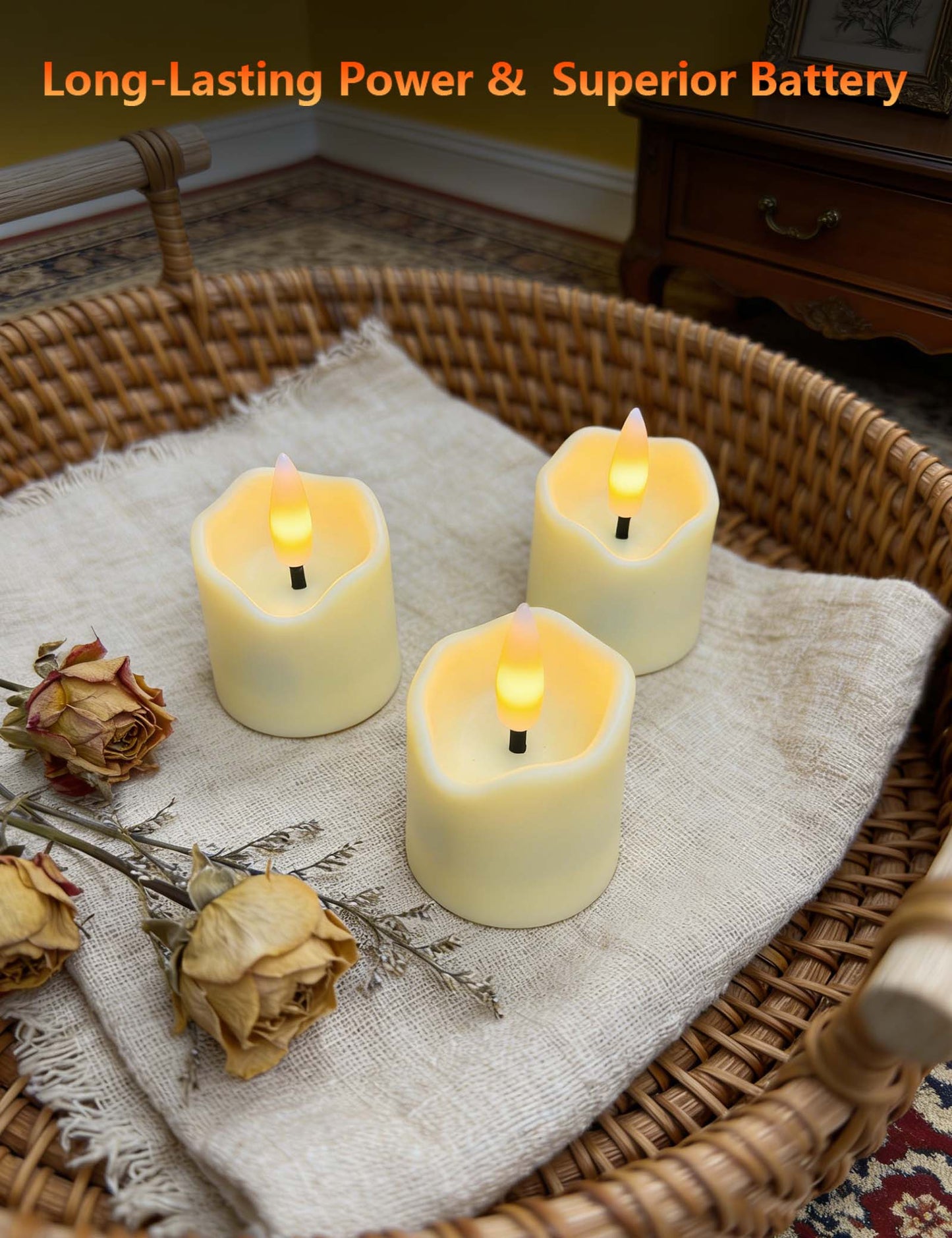 Rechargeable Flameless Tea Lights with Remote, 1.5H Fast Charge 60H+ Runtime, Timer Dimmable LED Candles, Safe Battery Operated for Wedding, Holidays, Home Decor (6 Pack)
