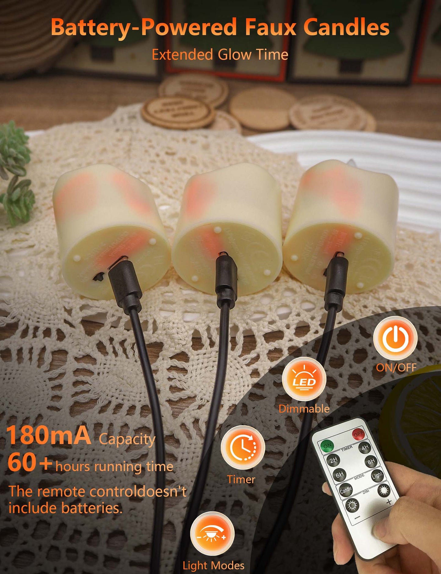 Rechargeable Flameless Tea Lights with Remote, 1.5H Fast Charge 60H+ Runtime, Timer Dimmable LED Candles, Safe Battery Operated for Wedding, Holidays, Home Decor (6 Pack)