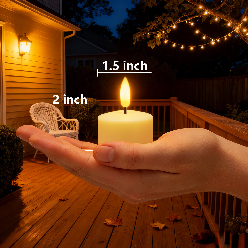 Flameless Rechargeable Tea Lights with Remote Timer - LED Electric Candles Realistic Flickering for Valentines Decoration&Home Decor, Wedding Table, 6-Pack (Φ 1-1/2''×H 2'')