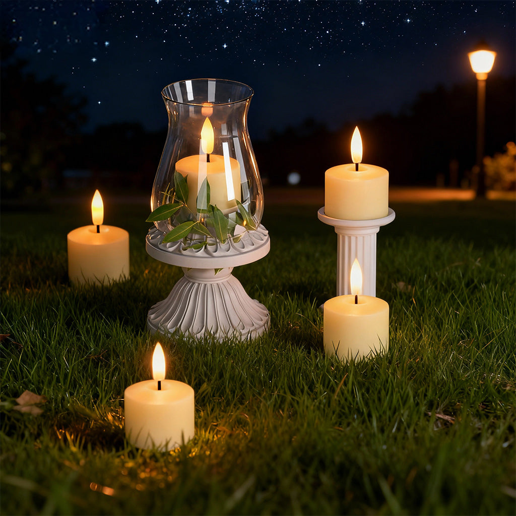 Flameless Rechargeable Tea Lights with Remote Timer - LED Electric Candles Realistic Flickering for Valentines Decoration&Home Decor, Wedding Table, 6-Pack (Φ 1-1/2''×H 2'')